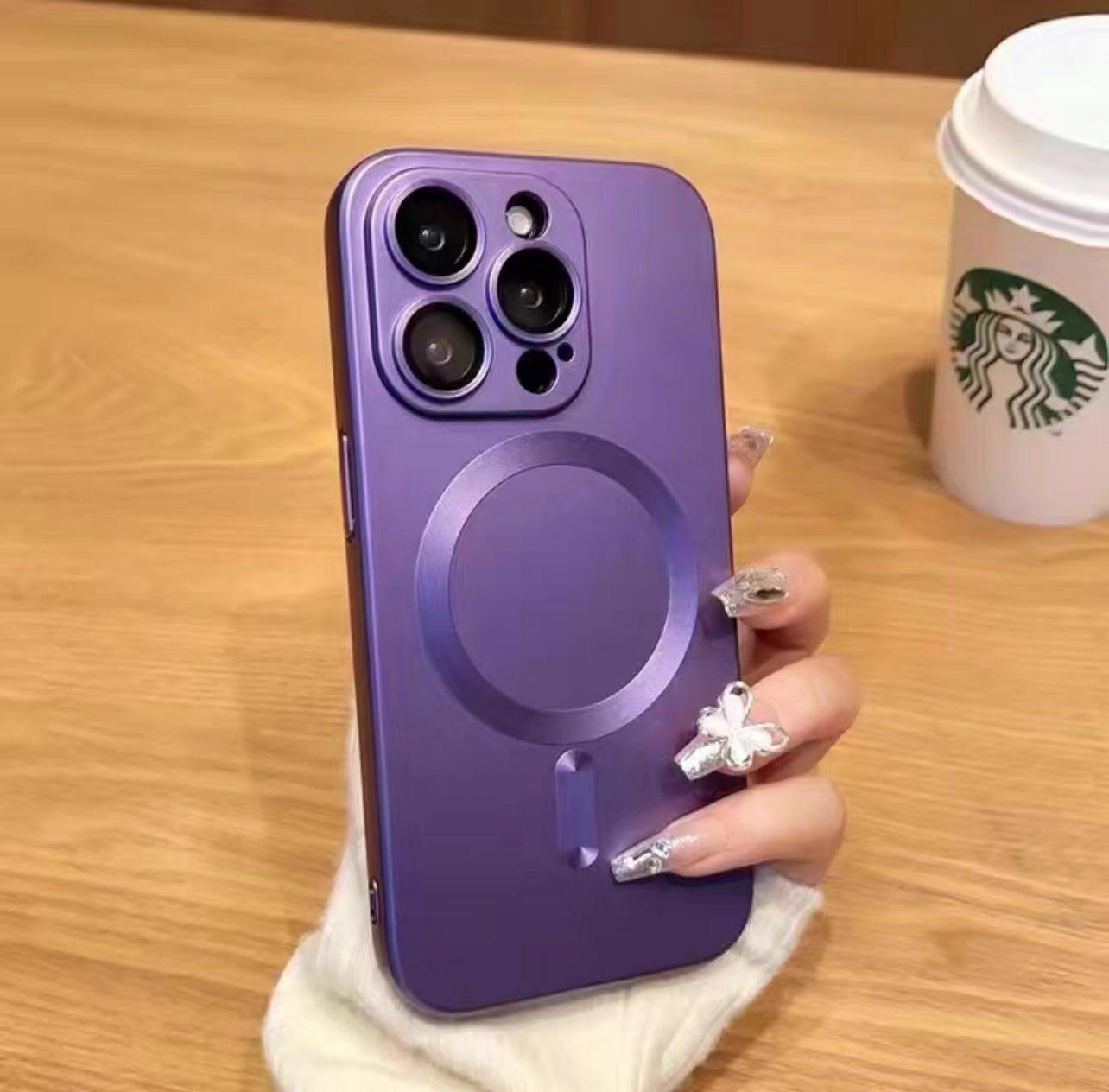 (New 2024 Style!) Premium Metallic Crystal MagSafe Phone Case with Build-on Lens Protector- iPhones (New 2024 Style!) Premium Metallic Crystal MagSafe Phone Case with Build-on Lens Protector- iPhones